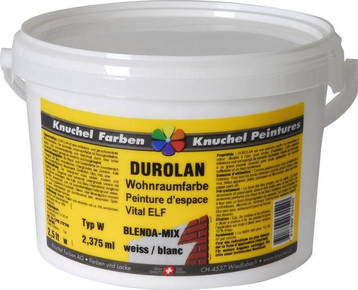 Produktbild Knuchel Wohnraumfarbe Durolan Mischweiss (Weiss, 2.50 l)