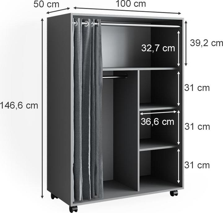 Actual product image Vicco Doros (100 x 50 x 146.5 cm)