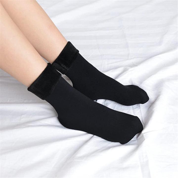 Actual product image JTI Socks with faux fur lining, black - size 36-42 (Single pack, 36 - 42)