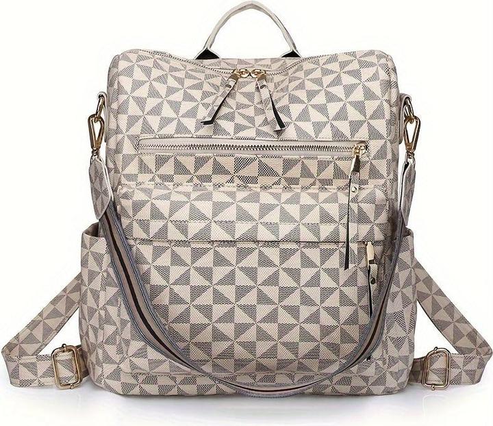 Immagine prodotto Only-Bags.Store Borsa zaino retrò, borsa a tracolla a due vie con tracolla Boho, zaino scuola in pelle vegana