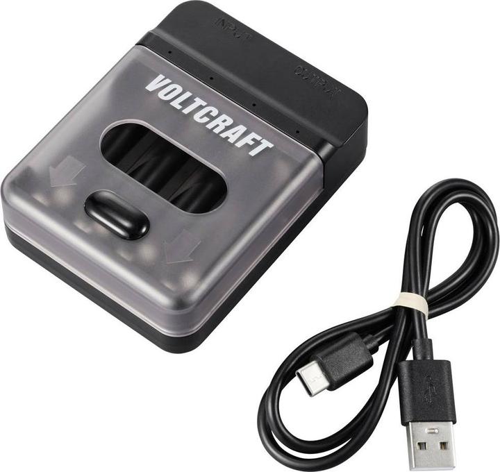 Image du produit Voltcraft VC-BC4-PB1 Chargeur et banque d'énergie 2en1 (1 pcs, Piles rechargeables + chargeur)
