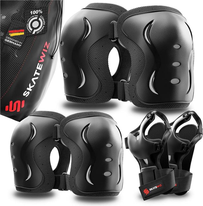 Produktbild Skatewiz Skate Protektoren Set (L, Handgelenkschoner, Knieschoner, Ellbogenschoner, Paar)