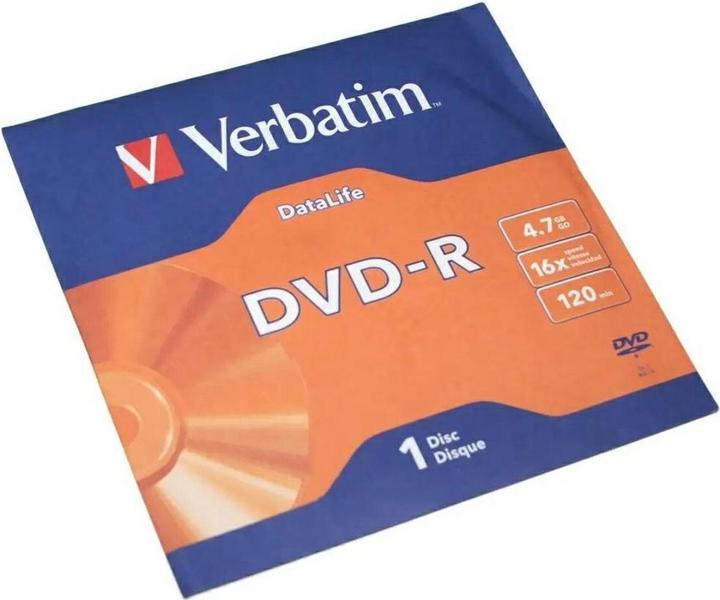 Actual product image Verbatim DVD-R Datalife 4.7GB 16X 43844