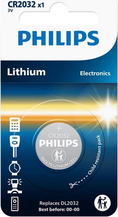 Produktbild Philips Minicells Battery CR2032/01B, Single-use battery, CR2032, Lithium, 3 V, 1 pc(s), 10 year(s) (1 Stk., CR2032, 210 mAh)