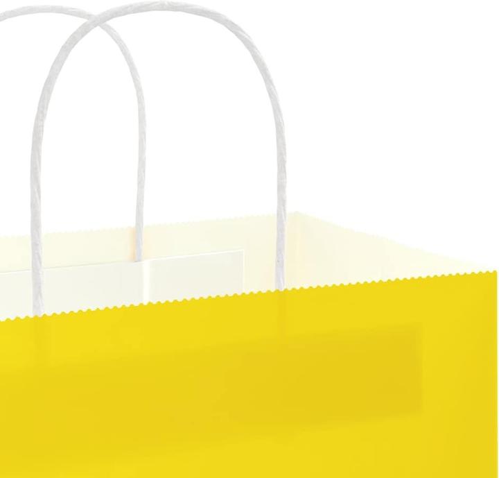Produktbild VidaXL Kraftpapiertüten 50 Stk. mit Henkel Gelb 32x12x42 cm Papiertüte (Geschenktüte, 50 x)