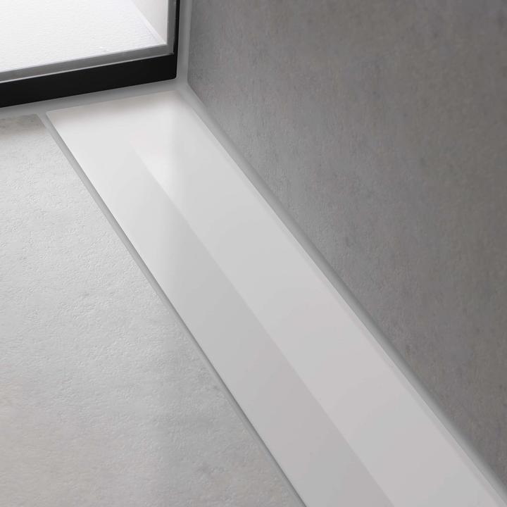 Actual product image hansgrohe HG shower channel RainDrain Flex can be shortened, wall mounting 900mm matt white (900 mm)