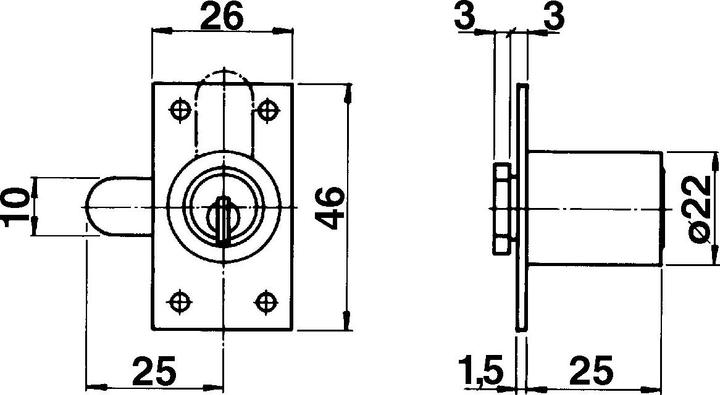 Actual product image Kaba Locking cylinder 8, type 1032 (Locking cylinder)