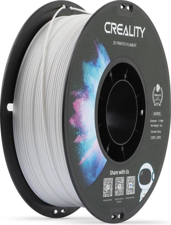 Productafbeelding Creality PETG-filament, wit, 1,75 mm, 1 kg (PETG, 1.75 mm, 1000 g, Wit)