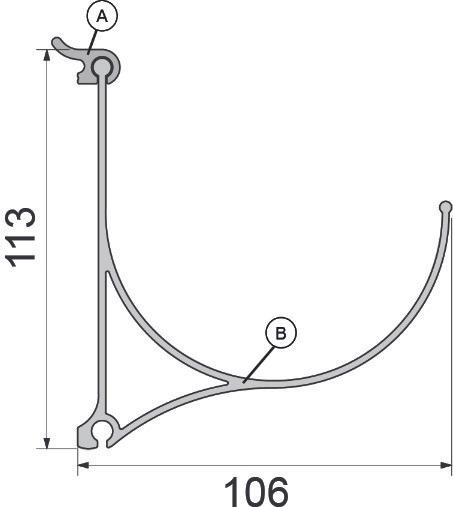 OK-Line Guide rail for bottle cage Wall System (1 pcs.)