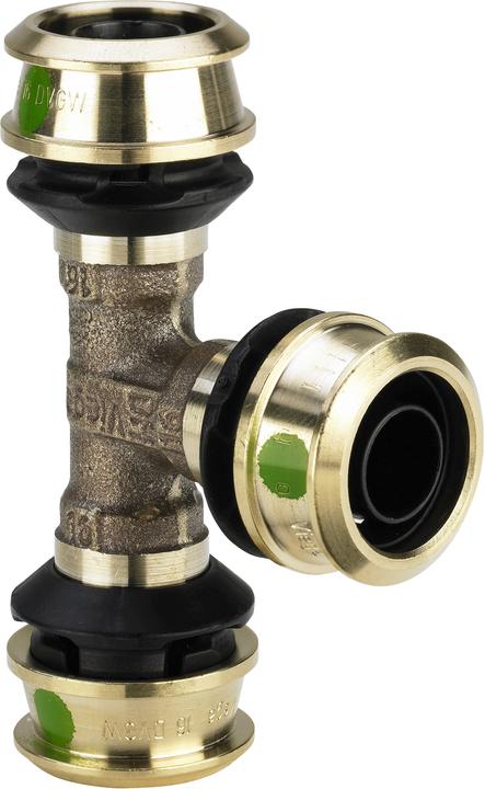 Produktbild Viega Raxofix T-Stück mit SC-Contur, Modell 5318, Rotguss, 25 mm x 20 mm x 25 mm (T-Verbindung)