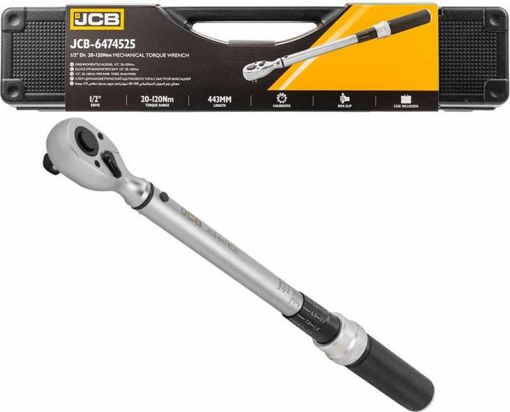 Image du produit JCB Clé dynamométrique 1/2" 20-120 Nm (1/2", 20 Nm, 120 Nm)