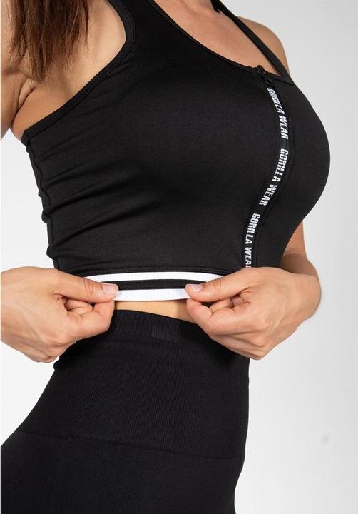 Actual product image Gorilla Wear Mesa Zip Front Crop Top Black (XS)