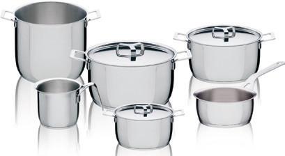 Image du produit Alessi Jeu de casseroles (24 cm, Ensemble de casseroles et de poêles de cuisson, Acier inoxydable)