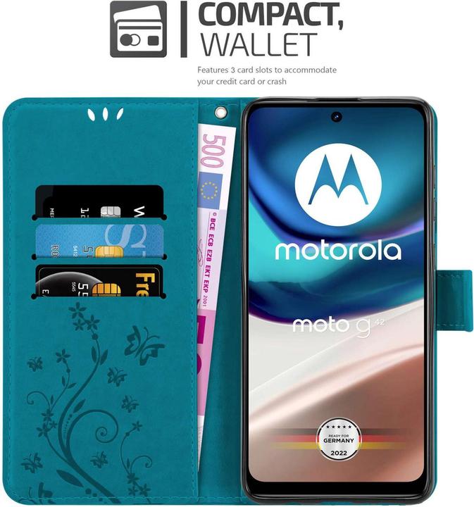 Produktbild Cadorabo Hülle für Motorola MOTO G42 mit Blumen Muster (Motorola Moto G42)
