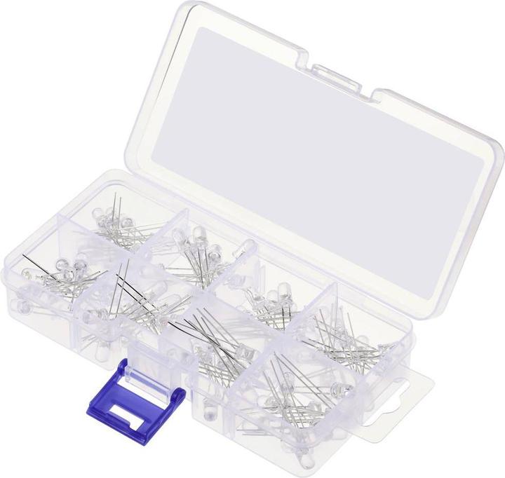 Image du produit Tru Components LED câblée 5mm Lumens élevés 15° 30mA 1.8 V, 3.4V Rouge, Jaune, Orange, Bleu, Vert, Pi