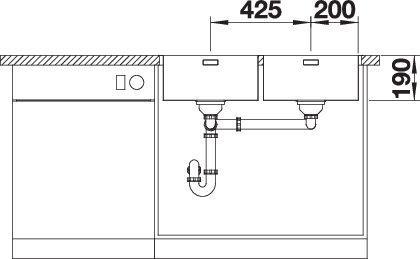Actual product image Blanco Andano 400/400-IF/A (Top-mounted sink, 86.50 cm, 50 cm)