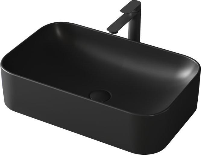 Produktbild Emke Design Waschbecken Aufsatzwaschbecken Grau Matt Hochwertiges Keramik Waschbecken Bad Einfach zu Rein (380 mm, 610 mm)