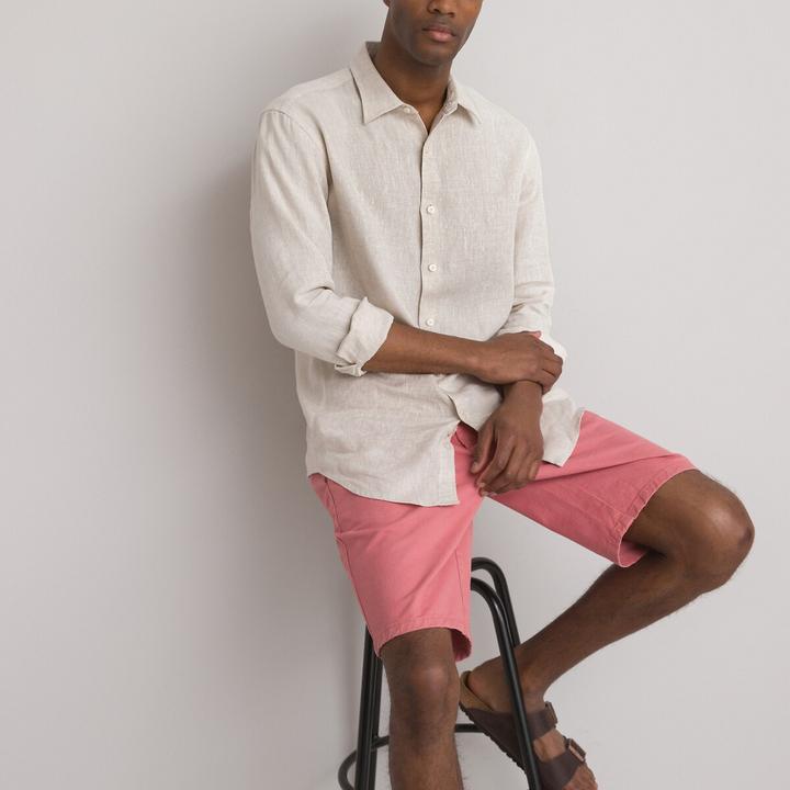 Image du produit La Redoute Collections Chemise droite en lin Signature à manches longues (S)