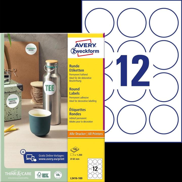 Actual product image Avery Round labels