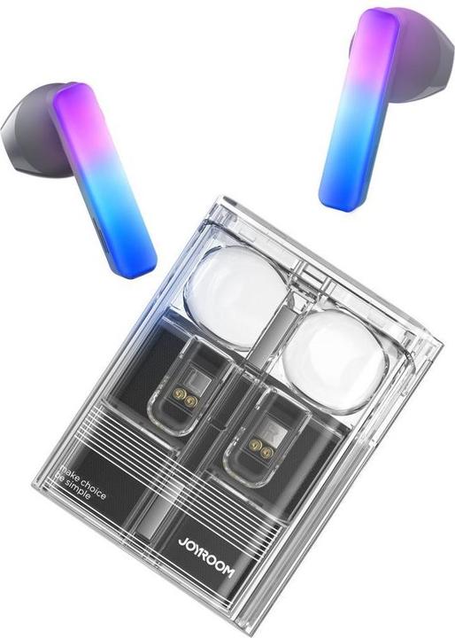 Actual product image Joyroom TWS JR-TC1 IceLens Series wireless headphones with LED lights - black (6 h, Wireless)