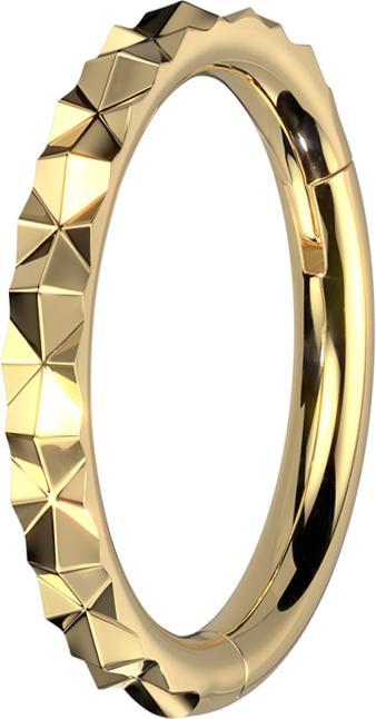 Star Piercing Micro Segmentring klappbar vergoldet X facettiert (Chirurgenstahl 316L, ohne Messing)
