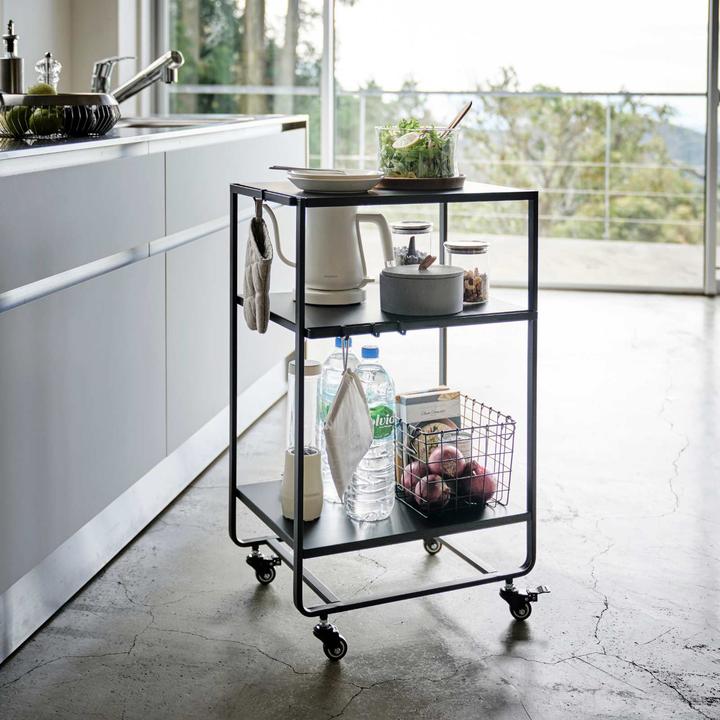 Actual product image Yamazaki kitchen trolley - 3 levels - Tower - Black
