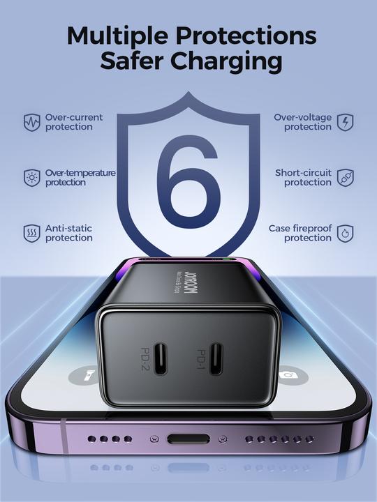 Image du produit Joyroom JR-TCF09 chargeur rapide 2x USB-C 40W - noir (40 W)