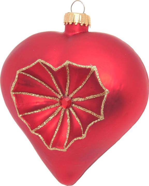 Krebs Glas Lauscha Herz - Weihnachtsbaumschmuck aus Glas (1 -teilig)