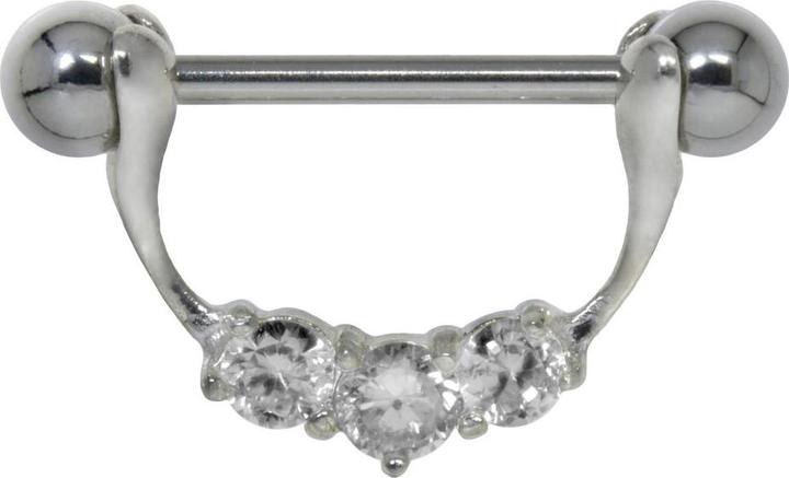 Produktbild Bijouteria Brustpiercing (Chirurgenstahl 316L, Silber 925, Zirkonia)