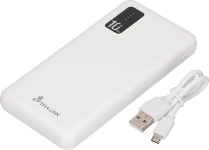 Actual product image Extralink EX.19638 power bank Lithium Polymer (LiPo) White (10000 mAh, 10 W, 37 Wh)