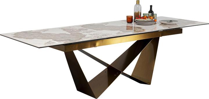 Produktbild Kare Design Ausziehtisch Connesso Brass 200(+60)x100cm
