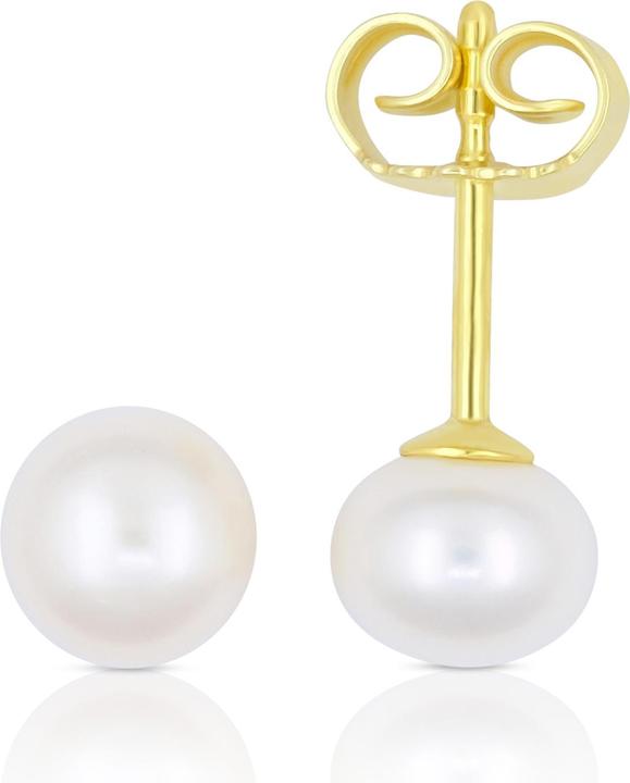 Actual product image Muau Stud earrings yellow gold 750 freshwater pearl 5.5-6mm (750/18K yellow gold)