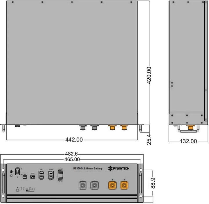 Actual product image Pylontech US3000C (48 V, 74 Ah)