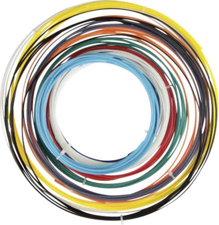 Velleman Paquet de filaments PLA175SET6 PLA 1.75 mm Noir, Blanc, Rouge, Argent, Jaune, Bleu clair (PLA, 1.75 mm, 300 g, Bleu, Argent, Noir, Rouge, Blanc, Jaune)