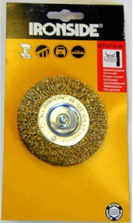 Produktbild Ironside 243023 Scheibenbürste Messing 75 mm 0,3 mm gewellt 6 mm-Schaft (0,3 mm)