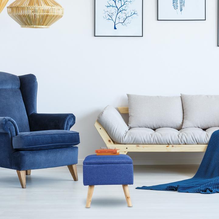 Image du produit Relaxdays Tabouret avec espace de rangement, rembourré