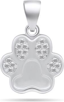 Actual product image Brilio Silver - Playful silver pendant with zircons Paw PT63W