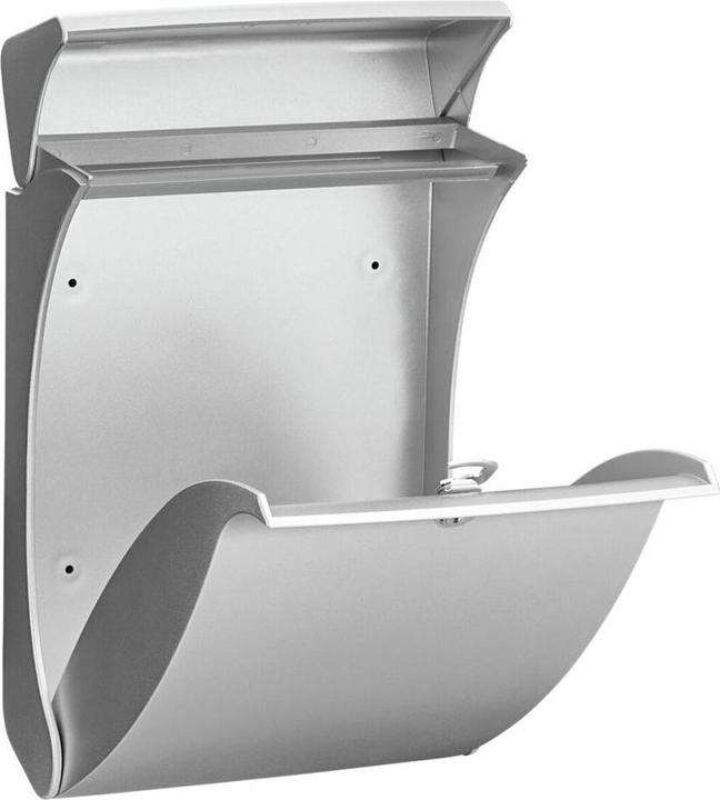 Produktbild Burg Wächter Briefkasten Kunststoff BxHxT 271/419/129 mm Swing silber mit Öffnungsstopp + Klappe