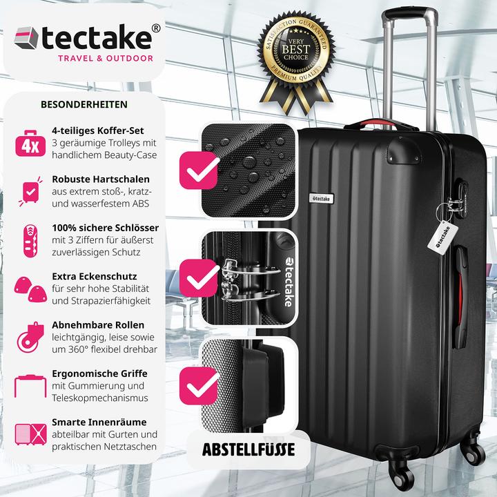 Immagine prodotto tectake Set di valigie rigide Cleo 4 pezzi con valigetta (95 l, L (90 - 115l))