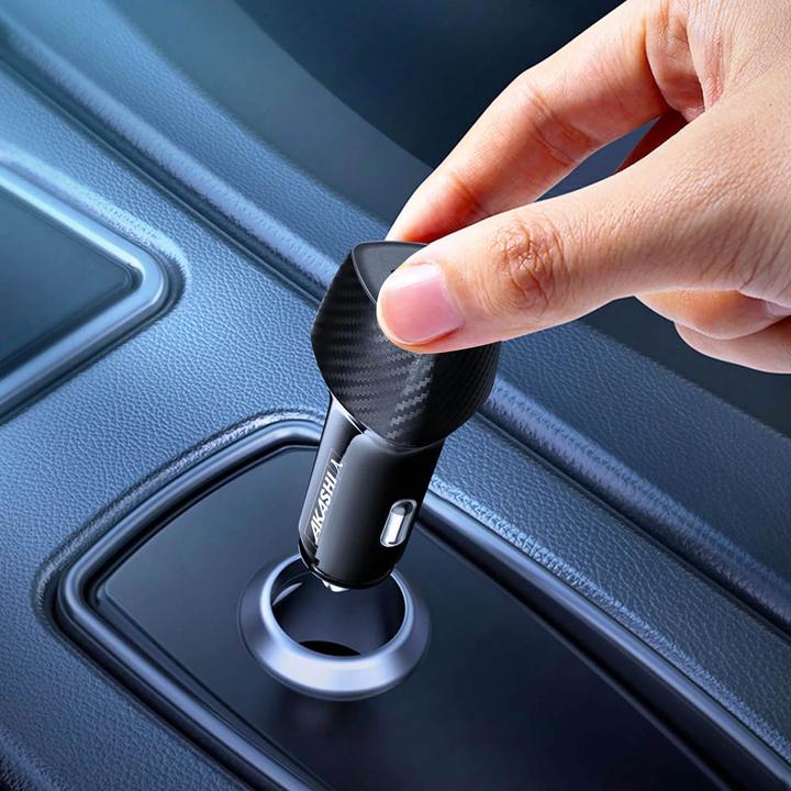 Image du produit Akashi Chargeur de voiture 37W 2x USB 3.0 + 1x USB-C Power Delivery