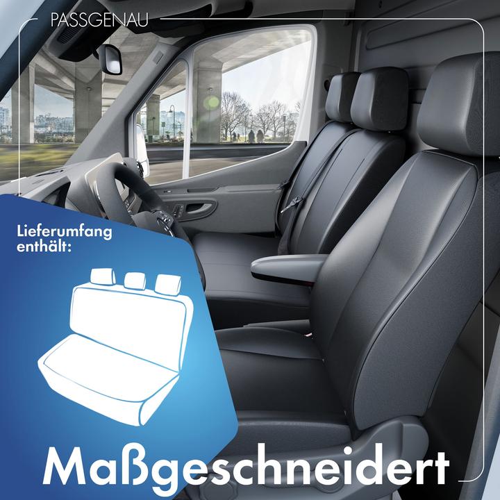 Image du produit Walser Housses de siège pour VW T6 Banquette 3 places arrière en similicuir BJ 07/2015 - aujourd'hui