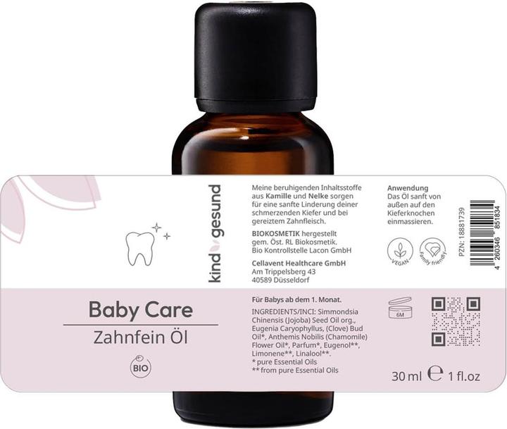 Actual product image Kindgesund Baby Care Tooth Delicate Oil 30 ml