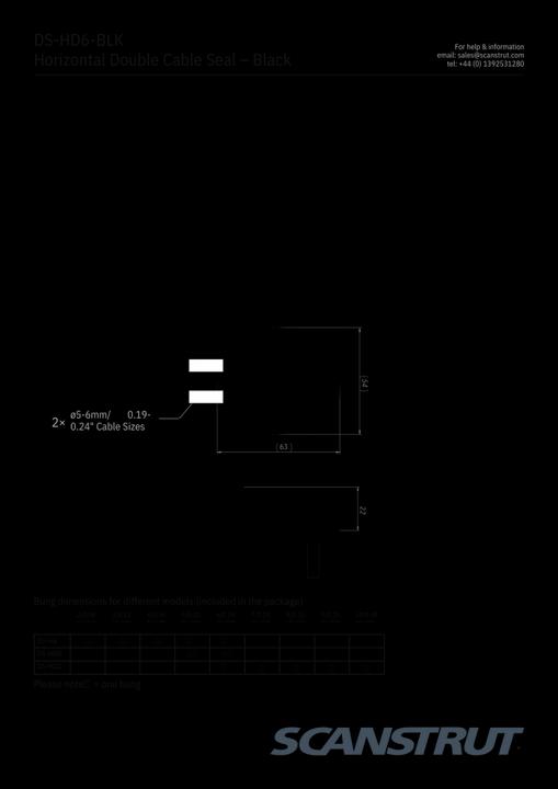 Productafbeelding Scanstrut Horizontale dubbele kabelafdichting