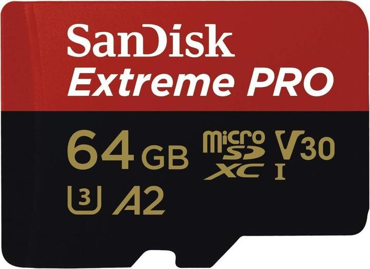 SanDisk Extreme Pro microSD A2 (64 Go, microSDXC, U3, UHS-I)