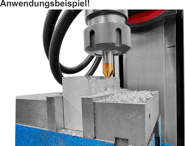 Image du produit Paulimot VHM-Fasenfräser 90° Ø 8,0 mm mit TiAlN-Beschichtung, 6-schneidig