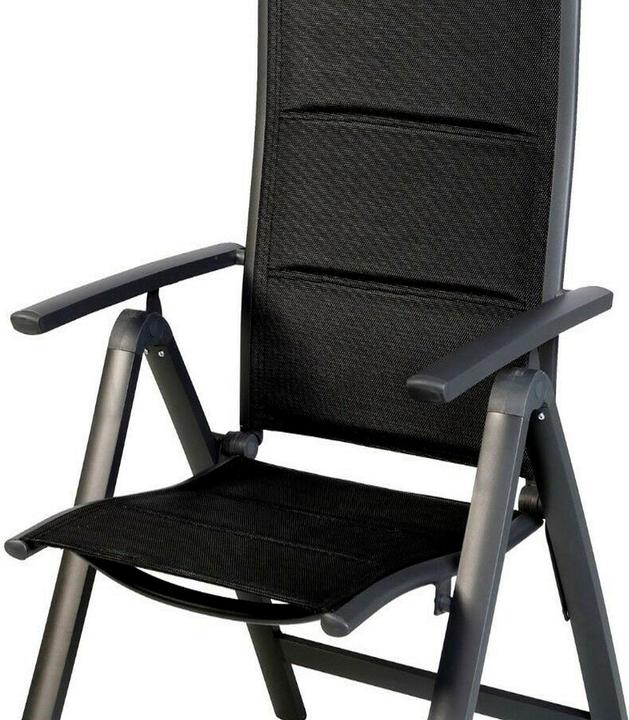 Actual product image Mojawo Bequemer Gartenstuhl Klappstuhl Hochlehner Alu gepolstert 6 Positionen