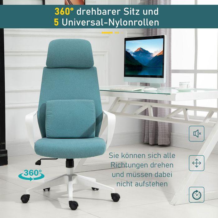 Produktbild Swisshandel24 ergonomischer Bürostuhl mit Massagefunktion Gamingstuhl Nylon Blau