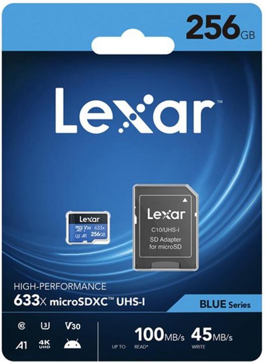 Produktbild Lexar High-Performance 633x microSDXC UHS-I U3 (256 GB, microSDXC, U3, UHS-I)