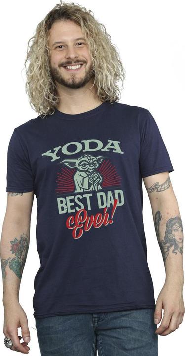 Actual product image Star Wars Mens Mandalorian Yoda Dad T-Shirt (L)