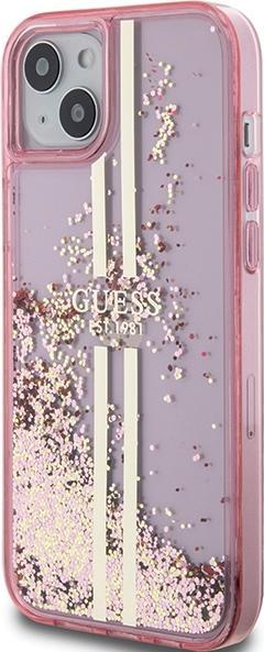 Produktbild Guess GUHCP15MLFCSEGP iPhone 15 Plus / 14 Plus 6.7" różowy/pink hardcase Liquid Glitter Gold Stripes (Apple iPhone 15 Plus, Apple iPhone 14 Plus)